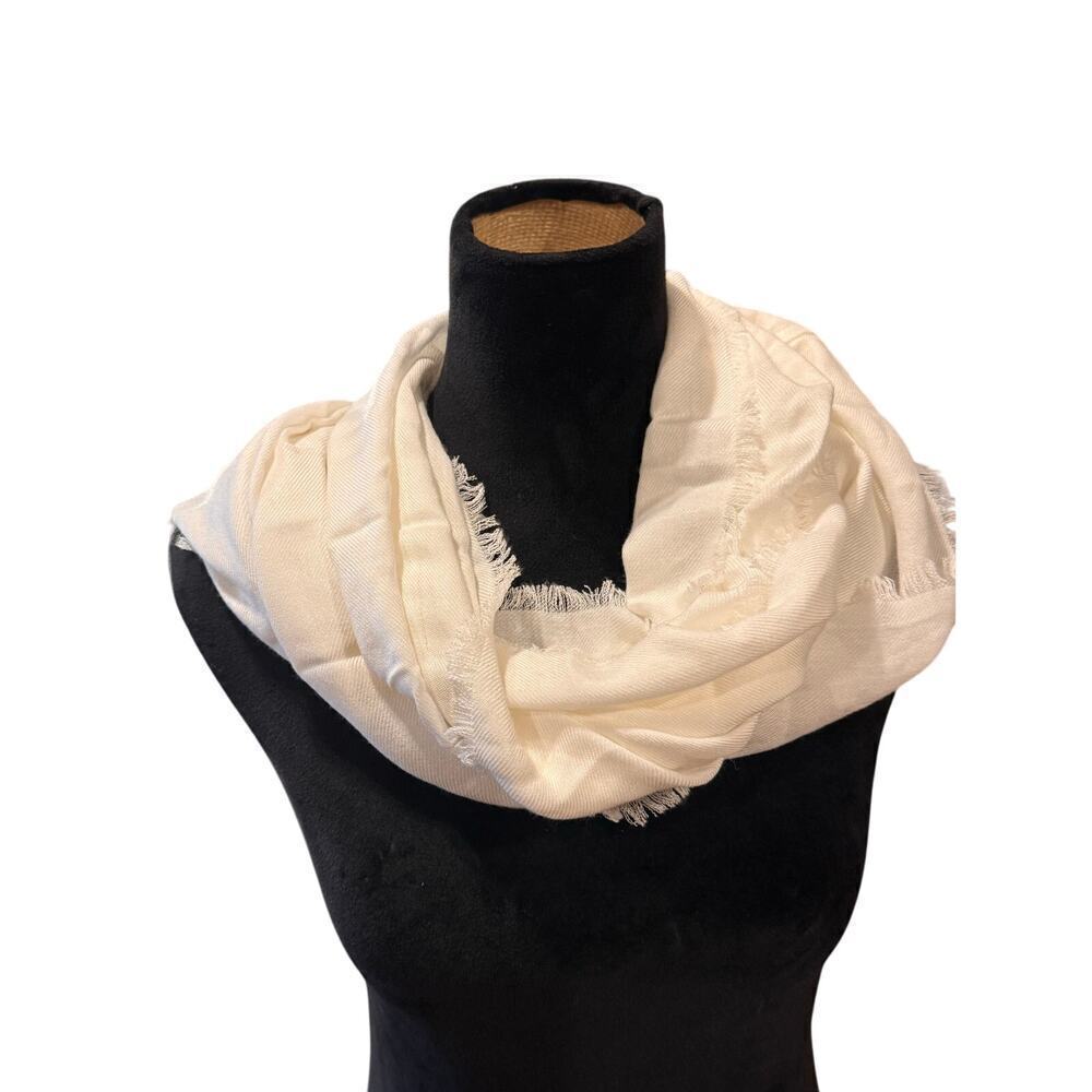 APT 9 Winter White Fringe Infinity Scarf - Women's One Size - NWT
